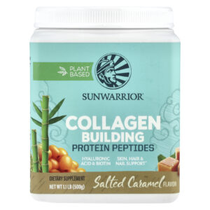 Sunwarrior Peptídeos de Proteína de Construção de Colágeno com Ácido Hialurônico e Biotina Caramelo Salgado 500 g (176 oz)