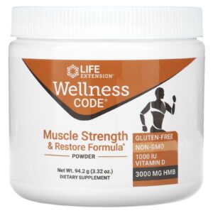 Life Extension Wellness Code Força Muscular e Fórmula de Restauração em Pó 942 g (332 oz)