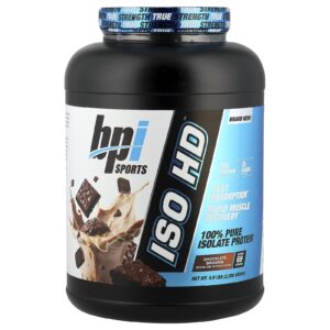 BPI Sports ISO HD Proteína Isolada 100% Pura Brownie de Chocolate 2.208 g (49 lb)