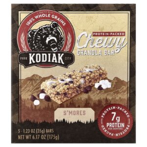 Kodiak Cakes Barras de Granola em Borracha Smores 5 Barras 35 g (123 oz) Cada