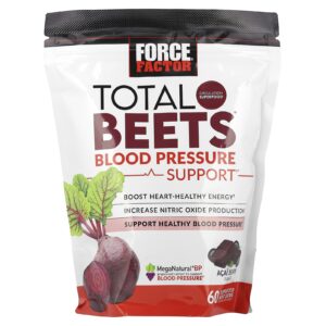 Force Factor Total Beets® Suporte para a Pressão Sanguínea Açaí 60 Cápsulas Mastigáveis