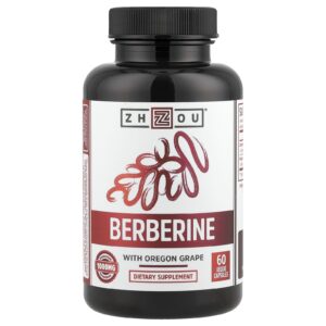 Zhou Nutrition Berberina com Uva do Oregon 1.000 mg 60 Cápsulas Vegetais (500 mg por Cápsula)