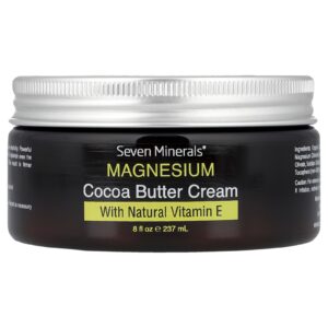 Seven Minerals Creme de Manteiga de Cacau com Magnésio com Vitamina E Natural 237 ml (8 fl oz)