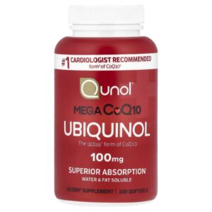 Qunol Ubiquinol Mega CoQ10 100 mg 100 Cápsulas Softgel