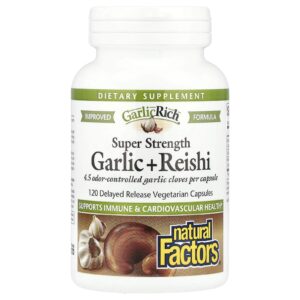 Natural Factors GarlicRich® Alho SuperForte + Reishi 120 Cápsulas Vegetarianas de Liberação Retardada