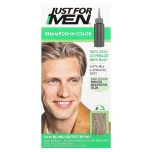 Just for Men Shampoo-In Color Kit de Coloração para Cabelos H-15 Loiro Escuro/Castanho Mais Claro Aplicação Única