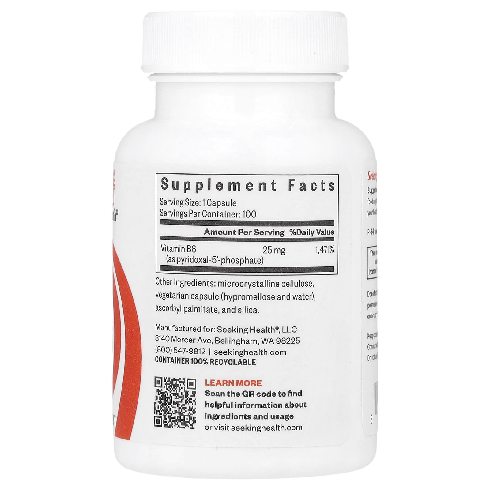 Seeking Health P-5-P 25 mg 100 Cápsulas - Imagem 2