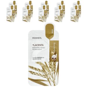 MEDIHEAL Placenta Máscara Essencial de Beleza 10 Folhas 24 ml (081 fl oz) Cada