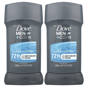 Dove Men+Care Desodorante Antitranspirante Limpeza e Conforto Embalagem com 2 Unidades 76 g (27 oz) Cada
