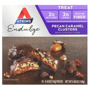 Atkins Endulge Clusters de Pecã e Caramelo 10 Embalagens 14 g (049 oz) Cada