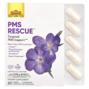 Country Life PMS Rescue™ Suporte Direcionado para a TPM 60 Cápsulas Veganas