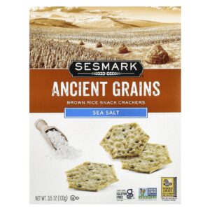 Sesmark Ancient Grains Biscoitos de Arroz Integral Sal Marinho 100 g (35 oz)