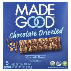 MadeGood Barras de Granola Chocolate Regado Baunilha 5 Barras 24 g (085 oz) Cada