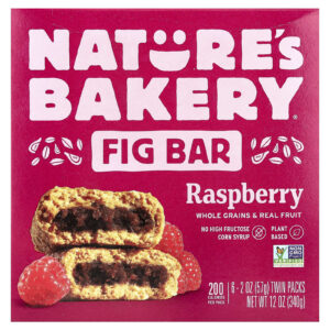 Natures Bakery Barra de Figo Framboesa 6 Embalagens Individuais 57 g (2 oz) Cada