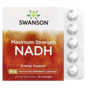 Swanson NADH Hortelã-pimenta 20 mg 30 Pastilhas