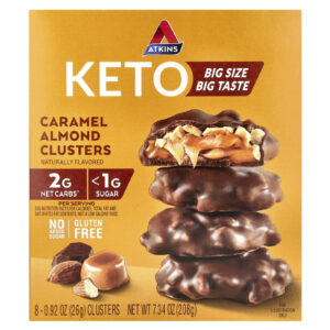 Atkins Clusters de Caramelo e Amêndoa 8 Clusters 26 g (092 oz) Cada