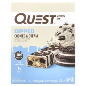 Quest Nutrition Barra de Proteína Cobertura Biscoitos e Creme 4 Barras 50 g (176 oz) Cada