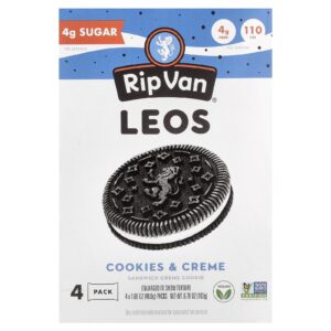Rip Van Wafels Leos Cookie com Creme e Recheio Cookies e Creme 4 Embalagens 48 g (169 oz) Cada