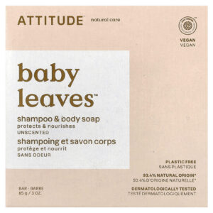 ATTITUDE Baby Leaves™ Shampoo e Sabonete em Barra Sem Perfume 85 g (3 oz)