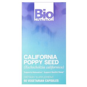 Bio Nutrition Semente de Papoula da Califórnia 500 mg 60 Cápsulas Vegetarianas