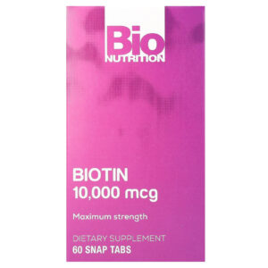 Bio Nutrition Biotina Força Máxima 10.000 mcg 60 Snap Tabs