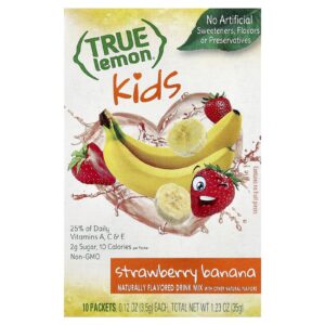 True Citrus Limão Verdadeiro Mix de Bebida para Crianças Banana e Morango 10 Pacotes 35 g (012 oz) Cada