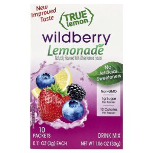 True Citrus Limão verdadeiro Limonada Fruta Silvestre 10 Pacotes 3 g (011 oz) Cada