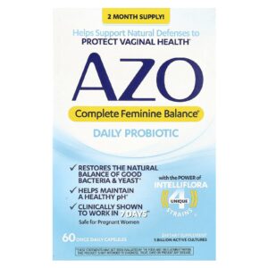 AZO Complete Feminine Balance® Probiótico Diário 60 Cápsulas