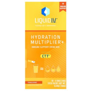 Liquid I.V. Multiplicador de Hidratação + Mistura para Bebida de Suporte Imunológico Tangerina 10 Embalagens 16 g (056 oz) Cada