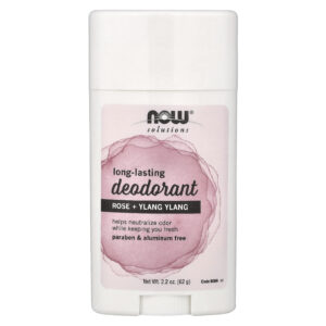 NOW Foods Solutions Desodorante de Longa Duração Rosa + Ylang-Ylang 62 g (22 oz)