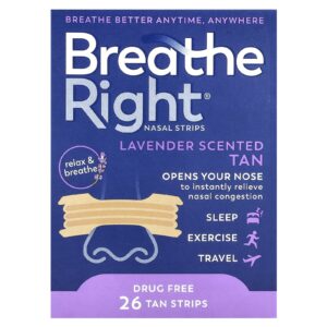 Breathe Right Tiras Nasais Lavanda 26 Tiras Bronzeadas