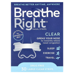 Breathe Right Tiras Nasais Grandes 30 Tiras Transparentes
