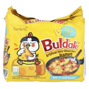 Buldak Ramen Frito à Buldak Frango Picante Artificial Queijo 5 Pacotes 140 g (494 oz) Cada