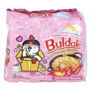 Buldak Buldak™ Ramen Frito Frango Picante Carbonara 5 Pacotes 130 g (458 oz) Cada