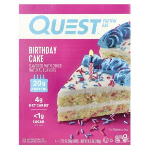 Quest Nutrition Barra de Proteínas Bolo de Aniversário 4 Barras 60 g (212 oz) Cada