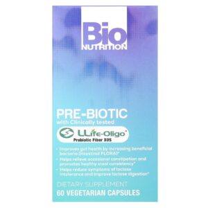 Bio Nutrition Pre-Biotic 60 Cápsulas Vegetarianas (700 mg por Cápsula)