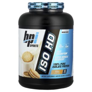 BPI Sports ISO HD™ Proteína Isolada 100% Pura Cookie de Baunilha 2.170 g (48 lb)
