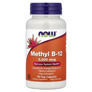 NOW Foods Methyl B-12 5.000 mcg 90 Cápsulas Vegetais