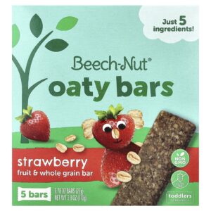 Beech-Nut Barras de Aveia Mais de 12 Meses Morango 5 Barras 22 g (078 oz) Cada
