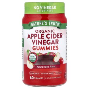 Natures Truth Gomas de Vinagre de Sidra de Maçã Orgânico Maçã Natural 60 Gomas