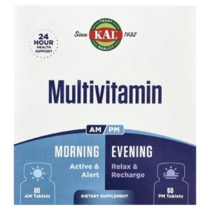 KAL Multivitamínico Manhã e Noite 2 Embalagens 60 Comprimidos Cada