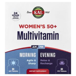 KAL Multivitamínico para Mulheres com Mais de 50 Anos Manhã e Noite 2 Embalagens 60 Comprimidos Cada