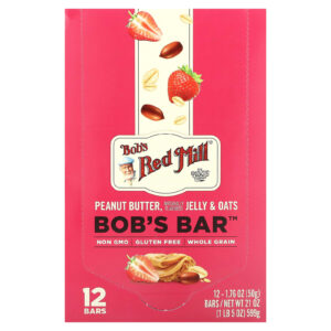 Bobs Red Mill Bobs Better Bar Peanut Butter Jelly & Oats 12 Bars 1.76 oz (50 g) Each