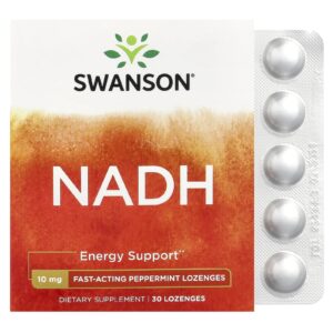 Swanson NADH Hortelã-pimenta 10 mg 30 Pastilhas