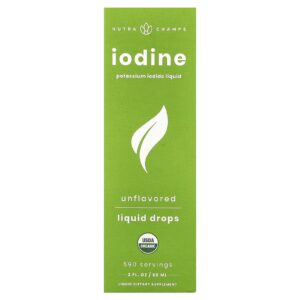 NutraChamps Gotas de Iodo Líquido Sem Sabor 60 ml (2 fl oz)