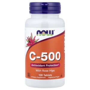 NOW Foods C-500 com Rosa-mosqueta 100 Comprimidos