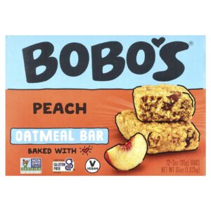 Bobos Oat Bars Barras de Aveia e Pêssego 12 Barras 85 g (3 oz) Cada