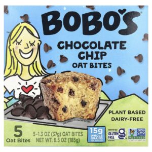 Bobos Oat Bars Salgadinhos de Aveia Gotas de Chocolate 5 Unidades 37 g (13 oz) Cada