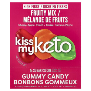 Kiss My Keto Doce de Goma Mistura de Frutas 8 Sacos 25 g (088 oz) Cada