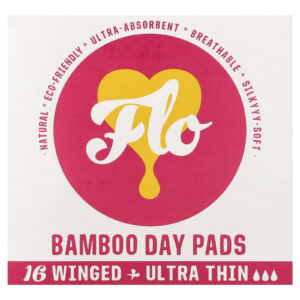 Here We Flo Almofadas de Bambu para o Dia Ultrafinas com Asas 16 Almofadas